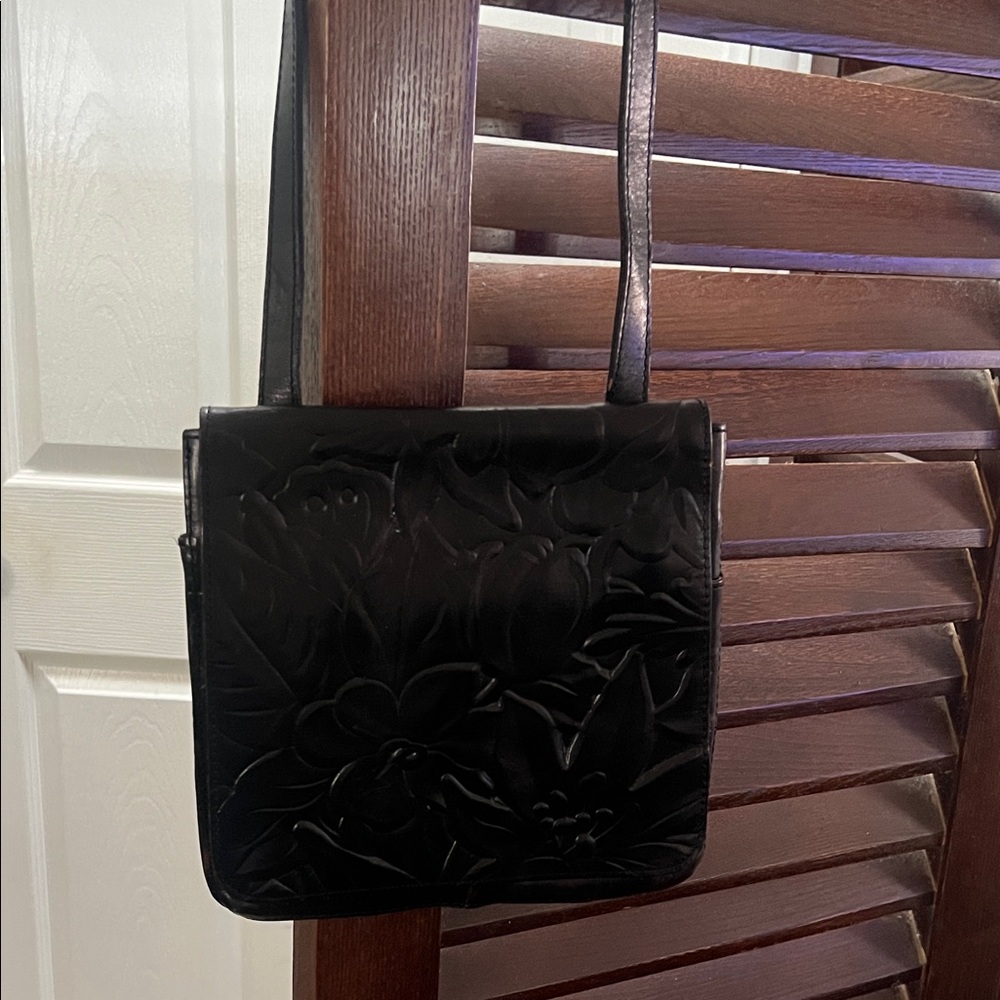 Elegant Black Embossed crossbody